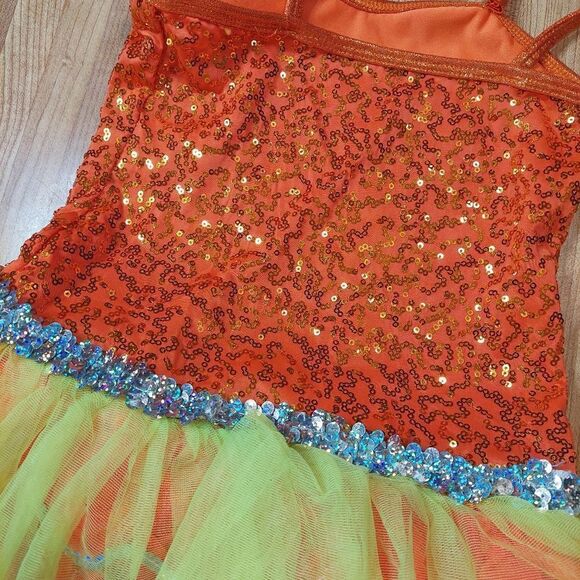 Kids Girls Colorful Dance wear with Sparkle - Picture 8 of 10